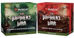 2 Prerelease Packs - The Brothers' War; Urza's Iron Alliance & Mishra's Burnished Banner